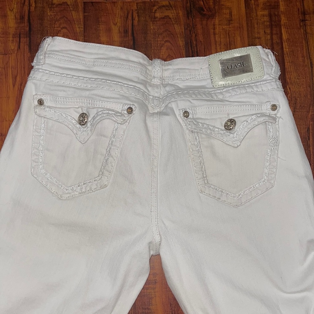 white bootcut jeans